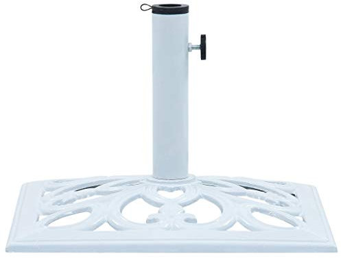 ARKEM Base de sombrilla de Hierro Fundido Blanco 12 kg 49 cm Celosias para Terraza Exterior Parasol Jardin