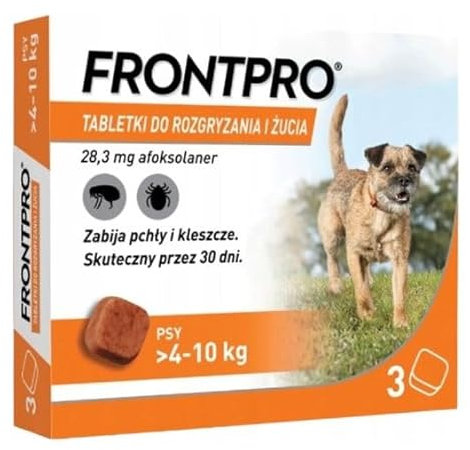 FRONTPRO Flea and Tick Tablets for Dog (4-10 kg) - 3X 28 mg