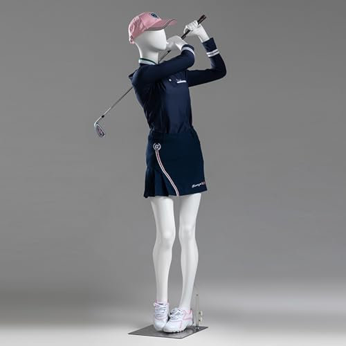 BBHW Schaufensterpuppe Ganzkörper-Golfsportschaufensterpuppe, Abnehmbare Schaufensterpuppe für Männer und Frauen, Realistischer Puppenkörperständer mit Metallsockel (Color : Female)
