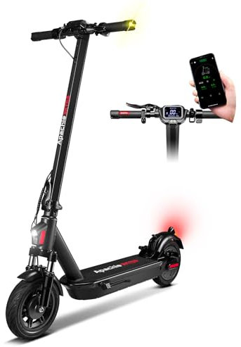 Apachie XTS Adult Electric Scooter, 500W Powerful Motor, 45km Long Range, Quadruple Shock Absorbing Suspension, 10 Inch Wheels, APP Control, Dual Braking System, Bluetooth Connectivity
