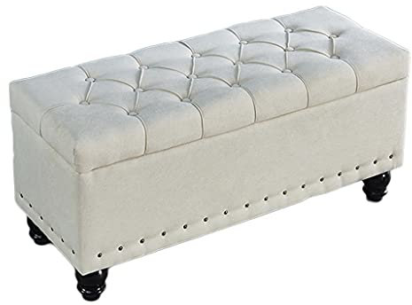 XMDEUR Ottomane-Bank, Stoff-Betthocker, Bett-Endhocker, Schlafzimmer, Bettvorderseite, Sofa, Moderne, minimalistische Aufbewahrung, Aufbewahrung im nordischen Stil, Schuhwechselcouch (Farbe: Hellbr
