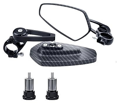 Espejos Retrovisores Moto Para Kawasaki Z125 Pro Z650 Z750 Z800 Z900 Z1000 ER6N ER6 Espejo De Motocicleta 7/8 22mm Extremo Del Manillar Espejo Retrovisor Lateral Espejos Retrovisores(Color:Black clea