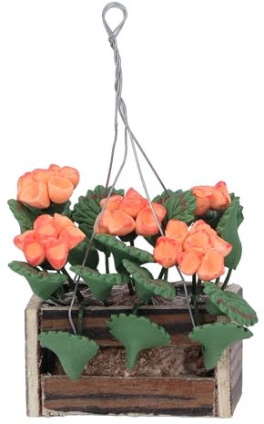 1:12 Scale Miniature Hanging Flower Basket Dollhouse Hanging Plant Pot High Simulation Hanging Plant Pot for Doll House