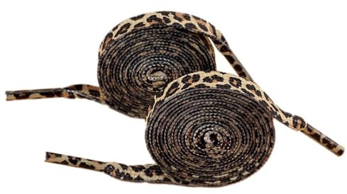 Lot de 2 Paires de Lacets Plats Imprimé Léopard - Résistants à la Déchirure - Pour Chaussures de Sport, Course, Baskets et Loisirs - Marron, 80 cm
