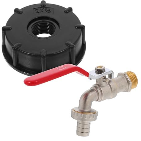 SOLUSTRE Wasserspeier wasserhahnanschluss ibc-tank zubehör IBC-Tote-Wassertank-Adapter Passend für IBC-Tank IBC-Gartenschlauchhahn Tippen Sie auf IBC-Behälter Wassertankhähne Kupfer Silver