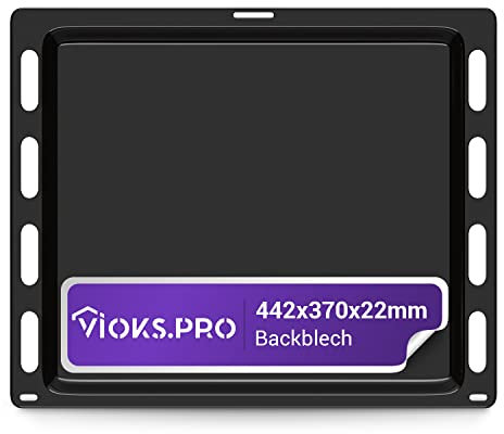 Viоks.pro Backblech Emailliert 442x370x22mm Ersatz für Bosch Backblech 00748225 HEZ431001 Siеmens HZ431001 Junker JZ11BE11 - Ofenbleche für Backofen Fettpfanne Backofen Blech für Ofen & Oven Tray