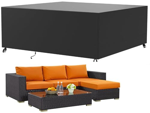 Outdoor-Rattan-Möbelabdeckung für Ecksofa, Bank, Stuhl und Tisch, wasserdicht, Gartensofabezug, 140 x 110 x 70 cm