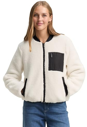 TOM TAILOR Denim Damen Teddy-Jacke mit Bomberkragen