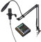 Funien Ensemble d'équipement de Podcast Micro à Condensateur avec Kit de Carte Son en Direct Plug and Play Microphone de Podcast Changeur de Voix Carte Son en Direct pour (Noir)
