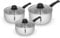 Swan SWPS5025SS Townhouse 3 Piece Stainless Steel Saucepan Set with 16/18/20cm saucepans with Glass Lids, Suitable for All Hob Types (including induction), Stainless Steel