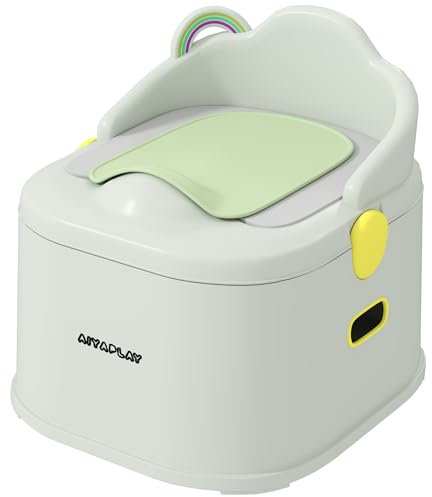 AIYAPLAY 3-in-1 Kindertopf, Töpfchen mit Griffe, abnehmbar Kindertöpfchen, bis 50 kg belastbar, für 6-72 Monaten Kinder, Kunstleder, Kunststoff, Grau
