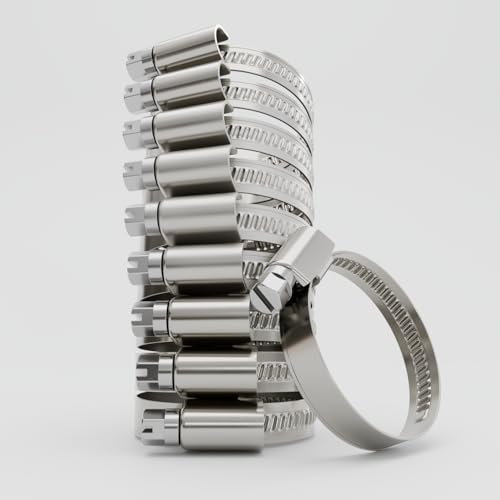 greate 10x Schlauchschellen Edelstahl 25-40 mm - Einstellbare Schlauchschelle mit 9 mm Bandbreite - Rohrschelle rostfrei - Schellen für Pool, Teich, Waschmaschine uvm - Schraubschellen Edelstahl 304