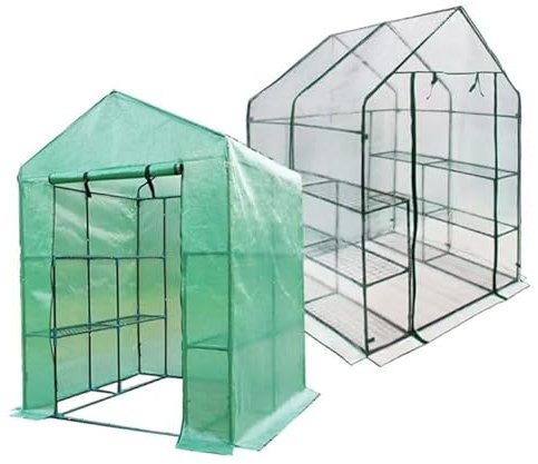 Suinga Serre de jardin opaque 1,43 x 1,43 x 1,90 m, avec fermeture éclair, stable et résistante, idéale pour pots, fleurs et potagers, protection contre la pluie, le vent et le froid