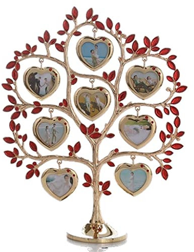 HTTGDGDH Albero Genealogico con 8 Cornici Sospese, Decorazione da Tavolo in Metallo（E）