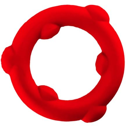 Oxballs Spinner Cock Ring – Red Silicone C-Ring | Stretchy Body-Safe Ring for Stamina, Support & Intense Pleasure