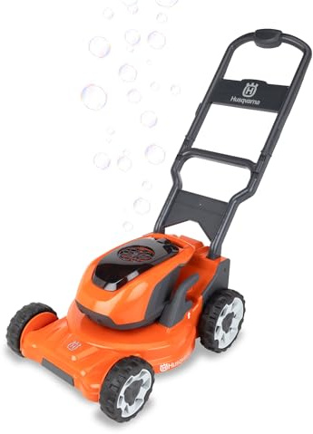 Husqvarna Toy Lawn Mower with Bubble Blower Feature Kids Outdoor Push Toy