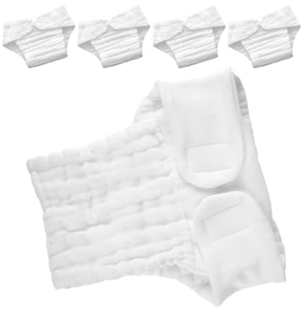 Inserti Pannolino Lavabili in Cotone per Bebè 5 Pezzi Taglia l Bianco | Riutilizzabili e Facili da Pulire, Assorbenti per Uso Domestico e Riposo, Confezione da 5