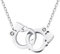 Hanessa Schmuck für Damen silberne Hals-Kette mit Handschellen-Anhänger Edelstahl in Silber Strass-Steine Geschenk zu Weihnachten für Ehe-Frau/Freundin/Frauen