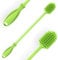 ddLUCK Baby Bottle Cleaning Brush with Long Handle, 31cm/12.5 Silicone Water Bottles Cleaner Brushes for Hydro Flask, Sports Bottle, Vase, Glass Cup (Green, Qty 1)