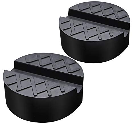 HTBAKOI Tampone in Gomma per Cric Sollevatore Auto Martinetto Idraulico Universale 65 x 35 mm con Superficie Antiscivolo [Include 2 unità]