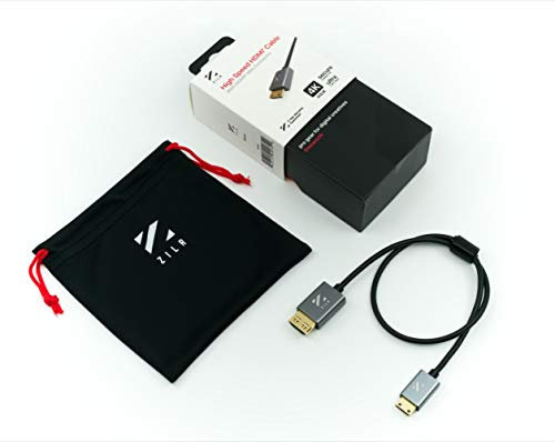 ZILR Hyper thin flexible 45cm HDMI 2.0 4kp60 HDR Professional Video cable Full (type A) to Mini (type C) ZRHAC01