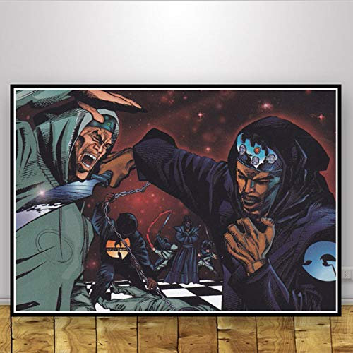 yhnjikl Benutzerdefinierte Wu-Tang Clan GZA Flüssigkeit Schwerter Rapper Musik Gruppe Sterne Poster Und Drucke Wandkunst Leinwand Malerei Für Home Room Decor 40X60 cm Ohne Rahmen