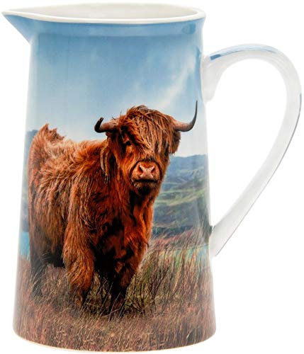 The Leonardo Collection LP93950A Highland Cow Jug, Ceramic, 20 Fluid_Ounces