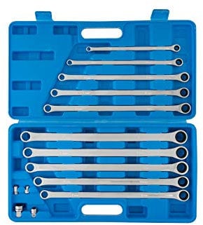 BlueSpot Tools 04307 - Set di chiavi a cricchetto extra lunghe e adattatori (8-19 mm)