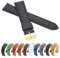 MARCHEL Croco Gold LM-145 Lederarmband 8 mm Schwarz Krokoprägung Uhrenarmband Krokodilmuster Uhrband Rindsleder