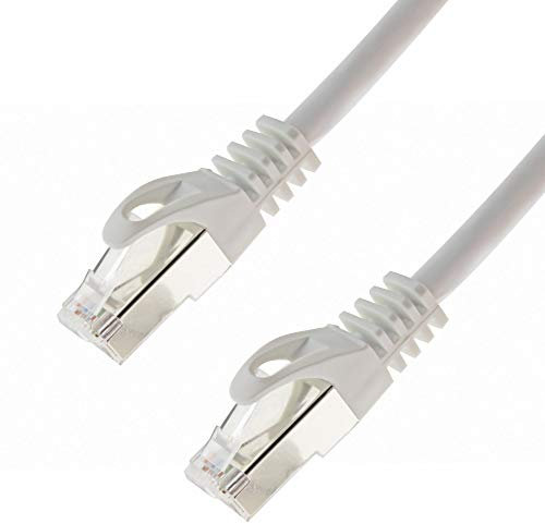 Netzwerkkabel S/FTP PIMF Cat. 7 5,00 Meter Weiss Patchkabel Gigabit Ethernet LAN DSL CAT7 Kabel