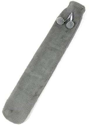 Wärmflasche, 2 l, lang, für Bett, Taille und Rücken, mit superweichem Plüsch-Material, reiner Naturkautschuk, für Krämpfe, Rückenschmerzen, gute Wärmeleistung (Weihnachtsstil)