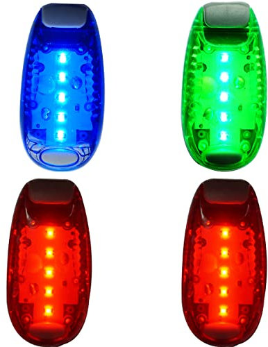 4 PCS Luces LED de Seguridad con Clip - Luces Estroboscópicas, LED Luz para Running Linterna Clip para Mochila Escolar Mascota, Luz para Correr Running LED, Luces para Correr de Noche