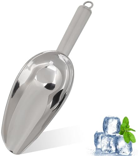 Cuchara para hielo de acero inoxidable, cuchara para hielo, cuchara para hielo, granos de café, azúcar, para bar, fiesta, boda, 8/12/18 oz(8oz)