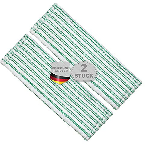 Okaei 2 fundas de mopa (50 cm) – Premium – 100% microfibra – Funda ideal para la limpieza profunda de suelos lisos y ligeramente irregulares – Funda de microfibra verde