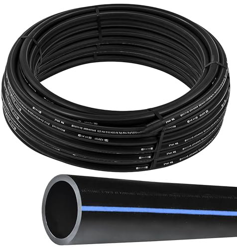 ESTO Tubo Irrigazione 25 PN 50 o 100 metri ⌀ 20 25 32, Tubo Acqua Giardino, Tubo in Polietilene Alta Densità, Irrigazione Alta Pressione, Orto, Tubo per Irrigazione (32mm Ø, 50 metri)
