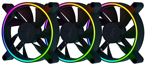 Razer Kunai Hydraulic 120MM aRGB PC Fan: Quiet, Powerful aRGB Fans - PWM Fan Controller Support & Connect Up to 8 Fans - Powered by Razer Chroma RGB - 3 Fans