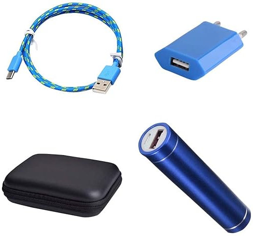 Pack pour XIAOMI Mi 11 Lite (Cable Chargeur Type C Tresse 3m + Pochette + Batterie + Prise Secteur) Android (Bleu)