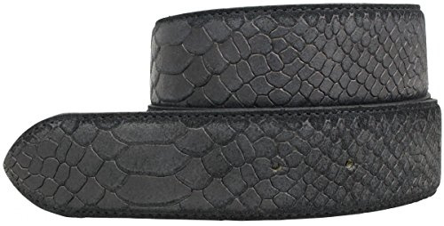 BELTINGER Gürtel mit Pythonprägung ohne Schnalle 4 cm | Leder-Gürtel für Damen Herren 40mm Schlangen-Optik | Schlangen-Muster
