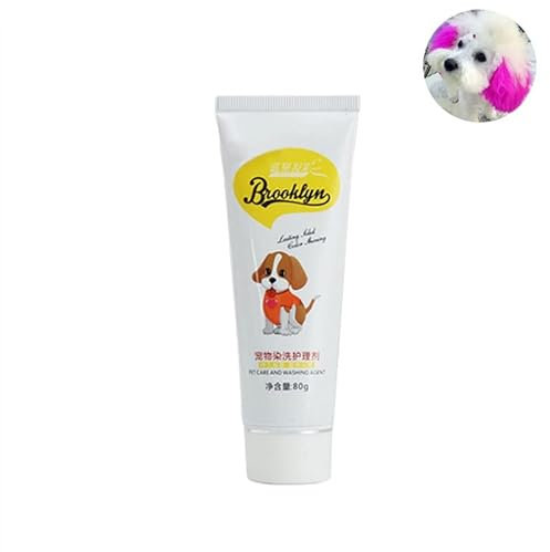 Tuelaly Tinte profesional para el cabello de perro de 80 g, animal doméstico perro gato animales colorante para el cabello colorante pigmento agente suministros rosa precioso