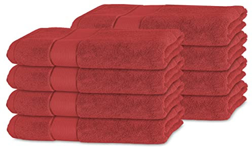 BANANALU 8er Set Handtücher 100% Baumwolle 50x100 Qualität 450g/m2, Bordeauxrot, Bossa Nova 18-1547