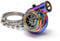 Q&A Wiederaufladbare Turbo Schlüsselanhänger,Turbo Schlüsselanhänger Mit Sound USB/Feuer Rotierender Turbine,Mini keychain LED light Turbo Keychain With Sound Chrom Metall Anhänger Schlüssel (Silver)