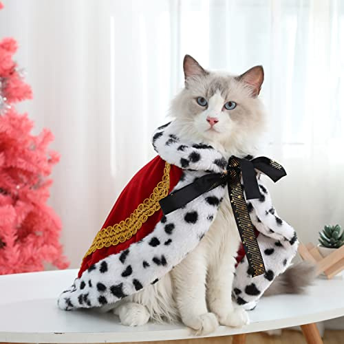 Lovelyshop Pet Serial Lux Mantel für Katzen und Hunde, für Halloween-Kostüme, König, Königin, Prinz und Prinzessin, Cosplay-S Rot