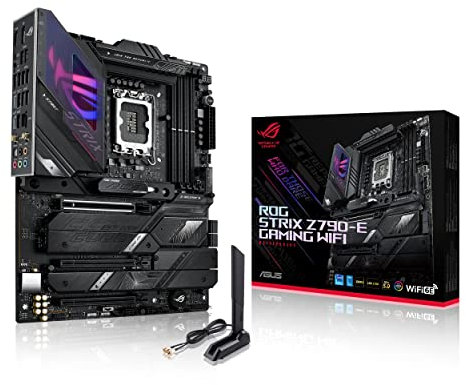 ASUS ROG Strix Z790-E Carte mère Gaming WiFi 6E LGA 1700 (Intel® 12ème et 13ème génération) ATX Gaming (PCIe 5.0, DDR5, 18+1 Power Stages, 2.5 Go LAN, 1 PCIe 5.0 M.2, panneau avant USB 3.2)