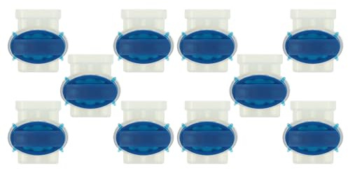 vhbw 10x Cable Connector for Boundary Wire compatible with Honda Miimo Robot Lawn Mower - Cable Clamps, Waterproof, Blue Transparent