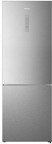 Hisense RB645N4BID Kühlschrank Kombi-Inverter, Sonderbreite 70 cm, Weinregal, Frostfrei, 2 m, 495 l, Luftstromsystem, Edelstahl-Finish
