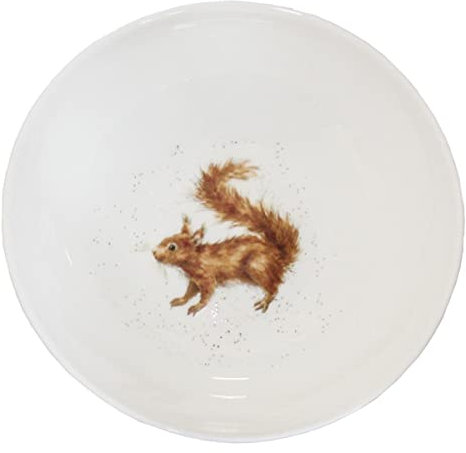 Wrendale Designs Porzellan Müsli Schale Eichhörnchen, ca. 15,3 cm D mit Baum-Hörnchen Motiv von der britischen Künstlerin Hannah Dale für Müsli Dessert Nachtisch Eiscreme Snack- & Suppen als Geschenk