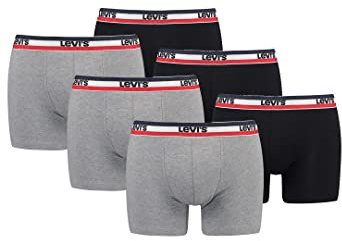 Levi's Herren Sportswear Logo Men's Boxer Briefs (6 Pack) Boxer Shorts, Farbe:Middle Grey Melange, Bekleidungsgröße:XL