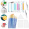 27 Stück Fondant Kuchenverzierung Modellierung, Metallkugel Modellierwerkzeug Fondant Set, Fondant Pinsel Fondant Modellierwerkzeug Set, Fondant Werkzeuge für Kuchen, Fondant, Torten, Ton Werkzeug