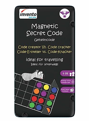 Invento just Play - Magnetspiel in handlicher Metalldose ab 2 Spieler zuhause und unterwegs Spieleklassiker ideal als Reisespiel oder Geschenk für Kinder ab 4 Jahre (Geheimcode)
