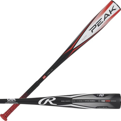 Rawlings Picco, Mazza da Baseball Ragazzi, Nero/Rosso, 10 | 30